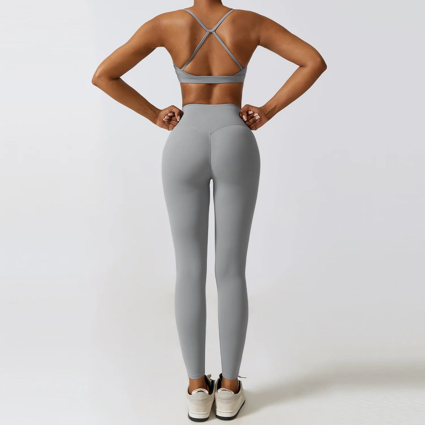 Women 2/3Pcs Workout Outfits Yoga Sets Sportswear Gym Workout Clothing Tracksuit High Waist Leggings and Stretch Sports Bra
